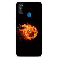 Lopard Samsung Galaxy M30s Uyumlu Kılıf FireX (29) Arka Koruma Kılıfı Ateş Topu