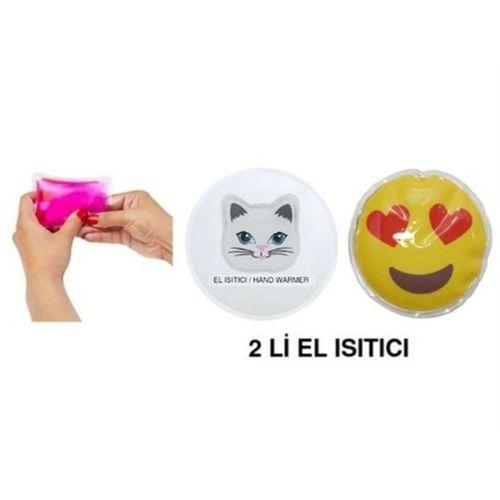 Kalp Emoji,Kedi Cep Sobası,El Isıtıcı,2 Adet Sıcak Su Torbası Pvc  9Cm