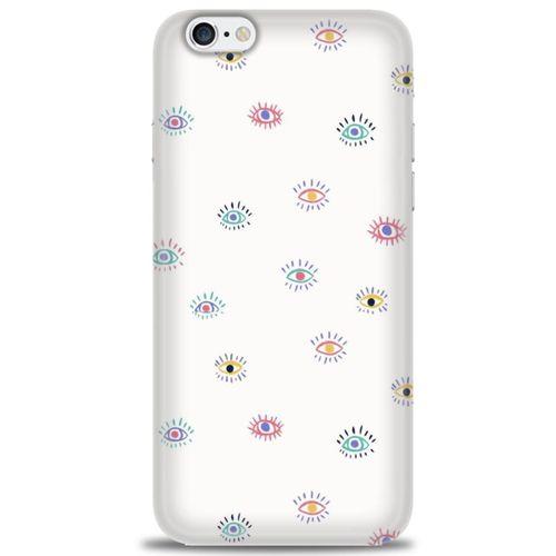 iPhone 6 Kılıf HD Baskılı Kılıf - Renkli Gözler + Tam Ekran Koruyucu
