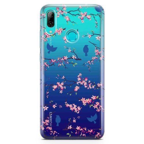 Huawei Y9 2019 Kılıf Mavi Serçe Arka Kapak Koruma Desenli Full Koruyucu