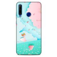 Huawei Honor 20 Lite Kılıf Pastel Renkler (45) Liquid Air Kılıf Mavi Toz Pembe