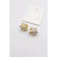 Taşlı Yıldız  Küpe - Altın