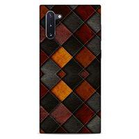 Samsung Galaxy Note 10 Kılıf Patchwork (1) Kılıfı Kahverengi Bordo