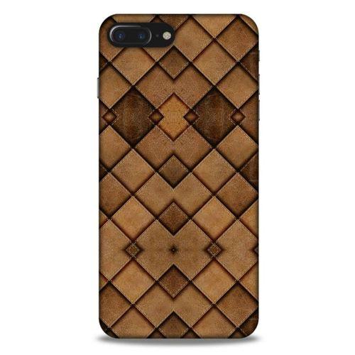 Apple Iphone 7 Plus Kılıf Patchwork (26) Tpu Silikon Kılıf Açık Kahverengi