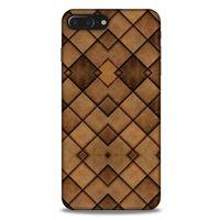 Apple Iphone 7 Plus Kılıf Patchwork (26) Tpu Silikon Kılıf Açık Kahverengi