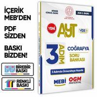 2026 AYT MEBİ-OGM 3 ADIM Coğrafya Soru Bankası RENKLİ A4 Boyut Video Çözümlü BASKI ÜCRETİ