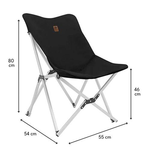 Kamp Ayısı® Alüminyum Katlanabilir Kamp Sandalyesi – Askılı Omuz Çantalı, Oxford Kumaş, Siyah