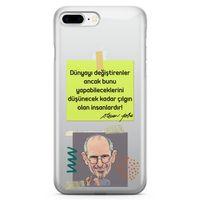 Apple iPhone 8 Plus Kılıf Caps Steve Jobs Arka Kapak Koruma Desenli Full Koruyucu