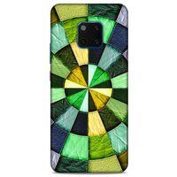 Huawei Mate 20 Pro Kılıf Patchwork (36) Glitter Kılıf Yeşil Tonları