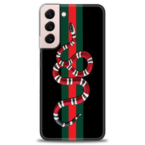 Samsung Galaxy S22 Plus Kılıf HD Baskılı Kılıf - Kırmızı Yeşil Yılan + Tam Ekran Koruyucu