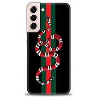 Samsung Galaxy S22 Plus Kılıf HD Baskılı Kılıf - Kırmızı Yeşil Yılan + Tam Ekran Koruyucu