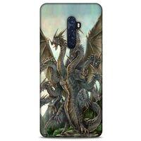 Oppo Reno 2 Kılıf Dragons (35) Fit Design Kılıf 9 Başlı Ejderha