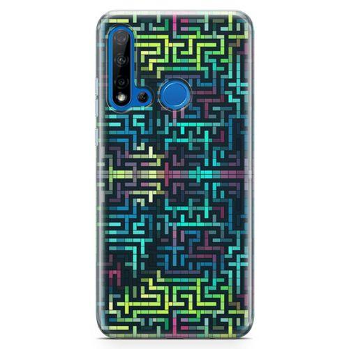 Huawei Nova 5i Kılıf Labirent Colorful Arka Kapak Koruma Desenli Full Koruyucu