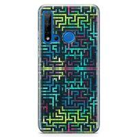 Huawei Nova 5i Kılıf Labirent Colorful Arka Kapak Koruma Desenli Full Koruyucu