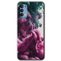 MRCİLETİSİM Oppo Reno 4 Kılıf HD Desen Baskılı Arka Kapak + Temperli Cam - Liquid Cloud