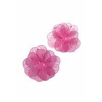 Metal Çiçek Küpe - Pembe
