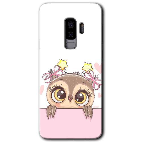 Galaxy S9 Plus Kılıf HD Desen Baskılı Arka Kapak - Sevimli Baykuş + Kırılmaz Cam