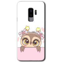 Galaxy S9 Plus Kılıf HD Desen Baskılı Arka Kapak - Sevimli Baykuş + Kırılmaz Cam