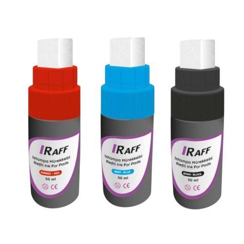 RAFF ISTAMPA MÜREKKEBİ KIRMIZI-MAVİ-SİYAH MIX 50 CC ( Üçlü )
