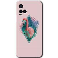 Potkal Hediye Fabrikası Vivo Y21 Kılıf HD Desen Baskılı Arka Kapak - Flamingo