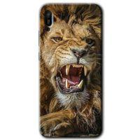 MRCİLETİSİM Huawei Y6 2019 Kılıf HD Desen Baskılı Arka Kapak + Temperli Cam - Lion King