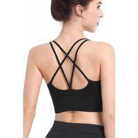 Kadın Siyah Çarpraz İpli Spor Büstiyer