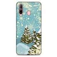 Samsung Galaxy A60 Kılıf Snowix (29) Arka Koruma Kılıfı Yeşil Krem