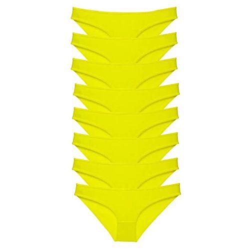 8 Adet Süper Eko Set Likralı Kadın Slip Külot Sarı