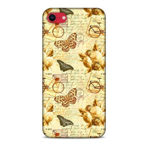 Apple iPhone SE 2020 Kılıf Kelebek Etkisi (33) Hybrid Kılıf Kahverengi Turuncu