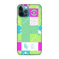 Apple iPhone 12 Pro Max Uyumlu Kılıf Insomnia (30) Silicone Case Pembe Yeşil