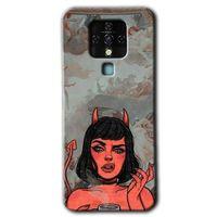 MRCİLETİSİM Tecno Camon 16 Kılıf HD Desen Baskılı Arka Kapak+Temperli Cam - Devil Girl