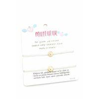 Kalpli Arkadaş İp Bileklik - Beyaz