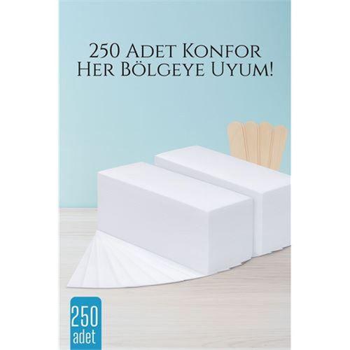 250’lİ Ağda Bezi Seti + Spatula | Her Bölgeye Uyumlu | Evde Pratik Tüy Alma İçin 715914