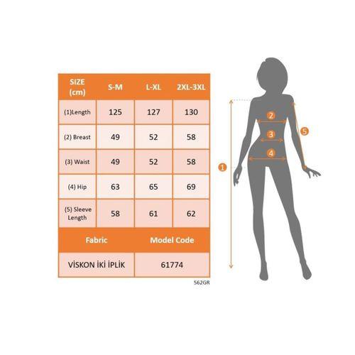 Kadın Uzun Kollu Yakalı önden Fermuarlı Uzun Viskon Iki Iplik Elbise