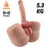 Zaya - Anal Vajina Girişli 19 CM Yapay Penisli Isıtmalı Titreşimli Realistik Kalça Mastürbatör Trans Manken 5.3 KG