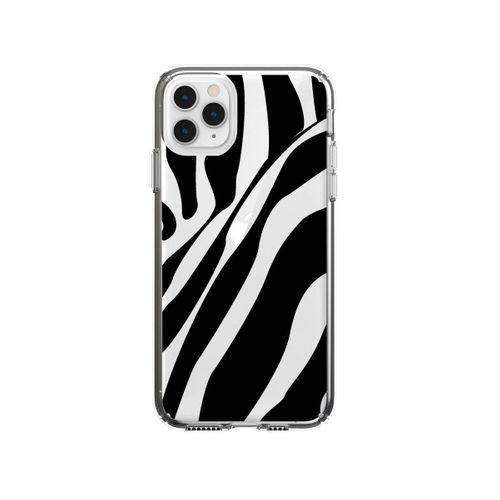 iPhone 11 Pro Max Zebra Desenli Premium Şeffaf Silikon Kılıf