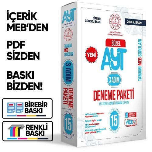 2026 3 Adım YKS-AYT Sözel MEBİ Özgün Sorular 15li Deneme Fasikül Paketi Video Çözümlü BASKI ÜCRETİ
