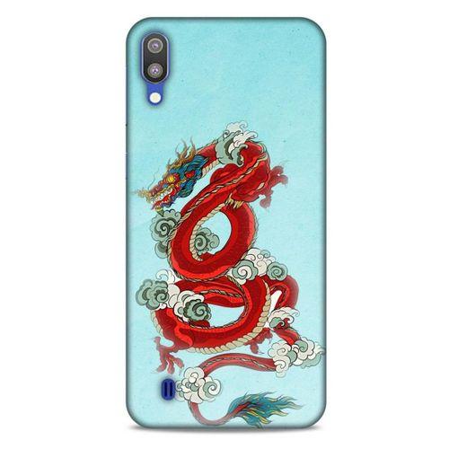 Samsung Galaxy M10 Kılıf Dragons (22) Tam Koruma Kılıfı Ejderha Dövme Kırmızı