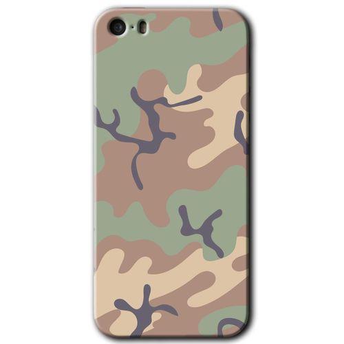 iPhone 5s Kılıf HD Desen Baskılı Arka Kapak + Temperli Cam - Kamuflaj 29