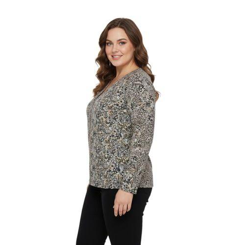 Kadın V Yaka Modelli Baskılı Bluz BGL-ST05106