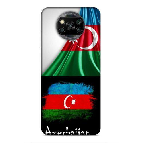 Xiaomi Redmi Poco X3 Uyumlu Kılıf Azarbaijan (13) Silikon Kap Bayraklar