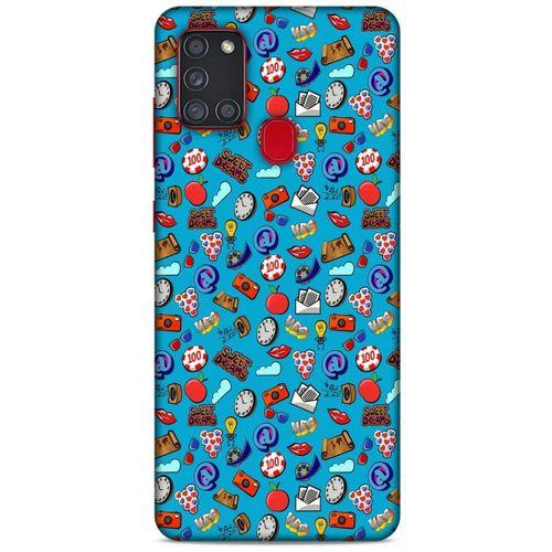 Retro (21) Desen Koruyucu Kapak Renkli Samsung Galaxy A21s Kılıf