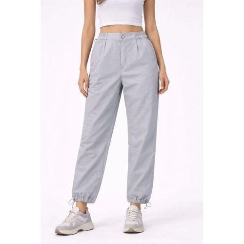 Paraşüt Kumaş Pantolon Bel Ve Paça Ayarlanabilir Lastikli Spor Pantolon - Gri