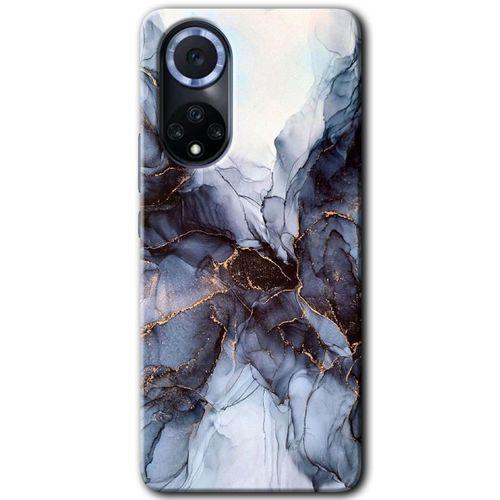MRCİLETİSİM Huawei Nova 9 Kılıf HD Desen Baskılı Arka Kapak+Temperli Cam - Otantik Mermer