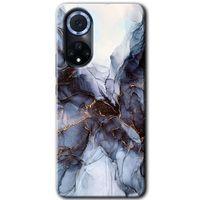 MRCİLETİSİM Huawei Nova 9 Kılıf HD Desen Baskılı Arka Kapak+Temperli Cam - Otantik Mermer