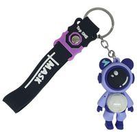 Figürlü ve Işıklı Silikon Anahtarlık - Astronot - Mor