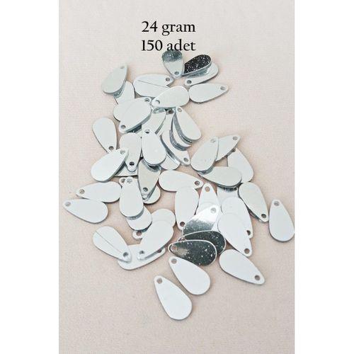 Oya Abiye Bileklik Kolye Pleksi Metalik Plastik Pul Gümüş Renk 24 gram 150 adet - BNC591