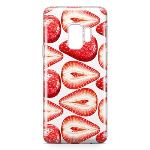 Samsung Galaxy S9 Kılıf Çilek Aşkı Arka Kapak Koruma Desenli Full Koruyucu