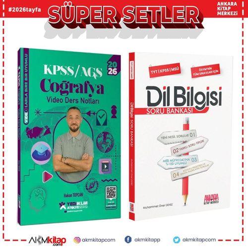 Yediiklim Yayınları 2026 KPSS Coğrafya Atölye Video Ders Notları ve AKM Dil Bilgisi Soru Bankası Seti 2 Kitap