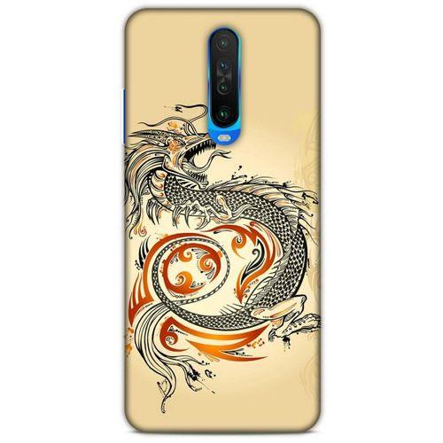 Xiaomi Poco X2 Kılıf Dragons (27) Tasarımlı Kılıf Siyah Ejderha Dövmesi